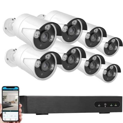 China NIGHT VISION Smart Home PoE Security Camera System Indoor Outdoor with H.265+ NVR Recorder and 8pcs 5mp CCTV for sale