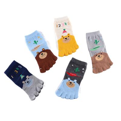 China KT1-A1184 Breathable Cheap Toe Bumps Japan Five Toe Socks Toe Bumps Cute Children's Cotton Cartoon Support Customization Online for sale