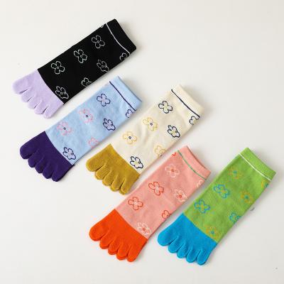 China QUICK DRY Cotton Toe Socks Women Toe Bumps Long Compression Open Socks Customized Support Customized Logo Medium Toe Tube for sale