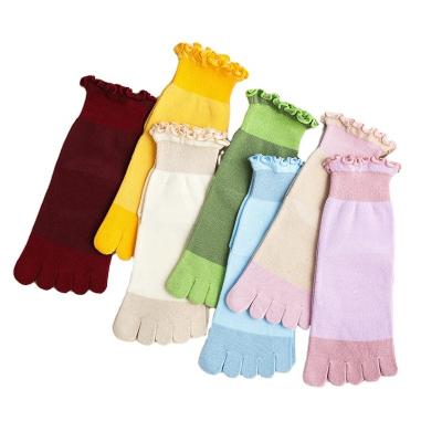 China Women'slace fashionable five running toe socks fetish women toe socks logo cotton factory direct sales support fast delivery for sale