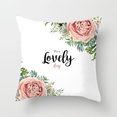 China Nordic Pink Pillowcase Sofa Cushion Cover Valentine's Day Cartoon Peach Skin Anti-Static Pillow Cover for sale