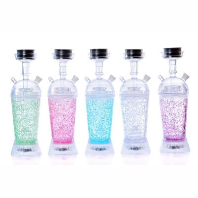 China Wholesale New Style Portable Plastic Shisha Hookah Smoking Cup With LED Light Cup Hookah Smoking Home,Cars And Parties for sale