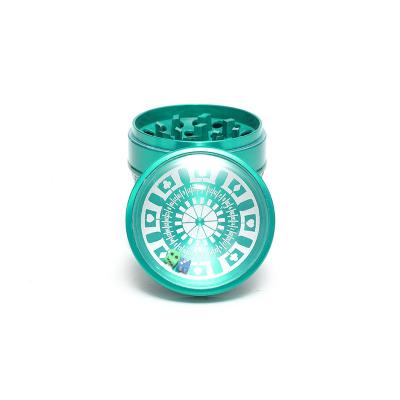 China New Arrival Premium Quality 60MM Earth Spice 4 Layer Herb Grinder With Dice Game Zinc Alloy for sale