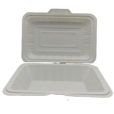 China Cornstarch Food Packaging Box Biodegradable Fast Microwave Safe Disposable Takeout Lunch Box for sale