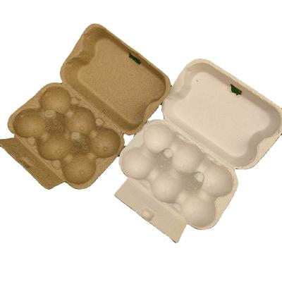 China Minimalist compostable paper pulp quail egg cartons with 6 holes for sale