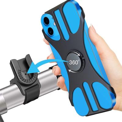 China 360 Adjustable Rotatable Adjustable Detachable Bike Phone Holder Silicone Bicycle Phone Mount Compatible for 4