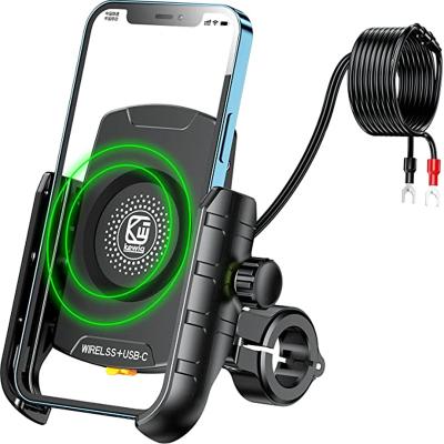 China Kewig Adjustable Motorcycle Phone Holder with 15W Qi Wireless Charger and 20W USB C Fast Charging Port for 4