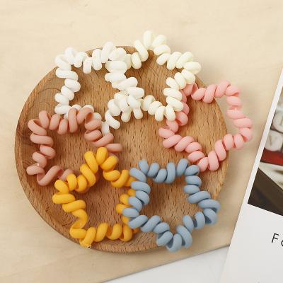 China New Cute Curly Hair Star Shape Matte Phone Wire Elastic Hairband Ponytail Hair Tie Kids Custom Headband for sale