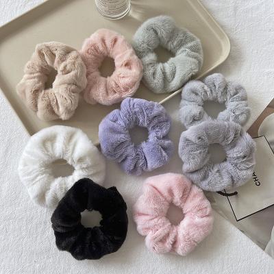 China New Scrunchie Plush Scrunchies Hair Tie For Women For Hair Accessories Wholesale Hair Ties For Kids for sale