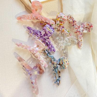 China Korean Hairstyle Wholesale High Quality Colorful Geometric Hair Claw Large Hair Claw Clips For Women Large Acrylic Hair Clip for sale