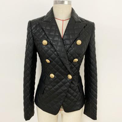 China Lady Formal Single-breasted Brown Short Anti-wrinkle Women's Blazer New Fashion Office Blazers for sale