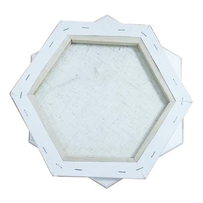 China Professional Safety Manufacturer White Stretched Oil Canvas Framed Hexagon Frame for sale