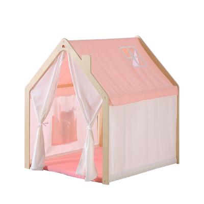 China Safety Children's Tent Indoor Playhouse Fabric Play House For Girls Children Bed In And Floor Tent for sale