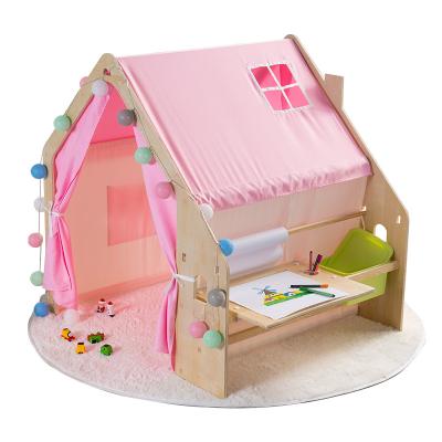 China Safety Wholesale Good Quality Luxury Castle Tent Bed For Kids Play Toy Kid Princess Indoor Playhouse Foldable for sale