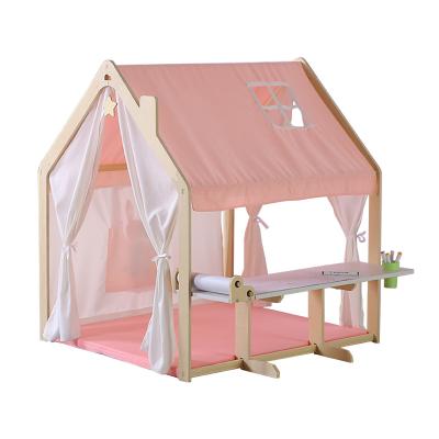 China Safety made in china kids fit tent indoor pink baby playhouse decoration playhouse castle tent for sale