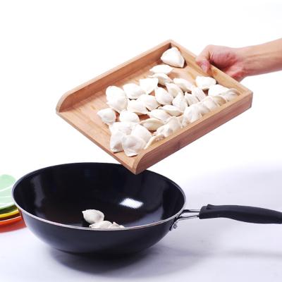 China Viable Factory Wholesale Buffet Food Tray Durable Bamboo Wood Kitchen Handmade Dumpling Tray for sale