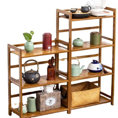 China Viable Factory Direct Supply Bathroom Display Storage Rack Pantry Shelves Natural Color Non-Folding Rack for sale