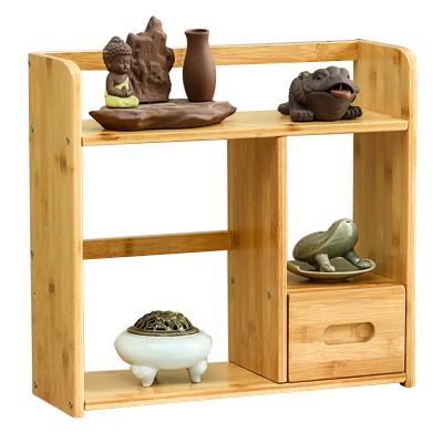 China High Quality Materials Wooden Computer Table Shelf Sustainable Office Storage Shelf With Single Drawer for sale