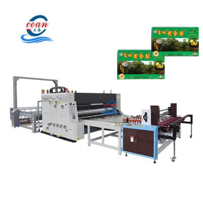 China Carton Machinery Semi-auto flexo ink 2 color printer slotter die-cutter die-cutter stacker feeding machine for sale