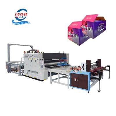 China Cardboard Machinery Pizza Box 2 Color Flexo Printing With Rotary Die Cutting Manufacturing Machine for sale