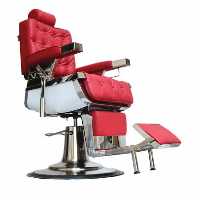 China Wood Wholesale Commercial Furniture Salon Equipment Red Antique Barber Chair Specific Use for sale