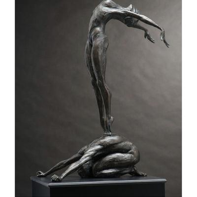 China Europe Hot Selling Lovers Dancer Bronze Action Figure Sculpture for sale