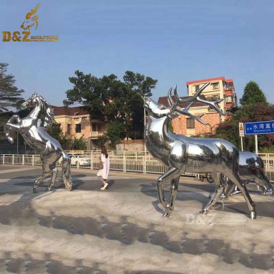 China Europe High Polished Stainless Steel Deer Sculpture Manufacturers , Stainless Steel Mirror Animal for sale