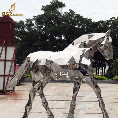 China 2021 Hot Europe Metal Stainless Steel Animal Horse Sculpture Modern Metal Decor Art Sculpture for sale