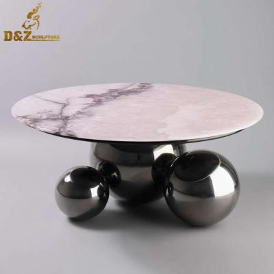 China Europe modern design art furniture table spherical base coffee table for sale