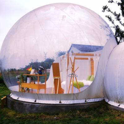 China Extended Type 0.8mm Clear PVC + 0.6mm PVC Tarpaulin Portable Foldable Outdoor Camping Pop Up House Winter Inflatable Luxurious Bubble Tent for sale