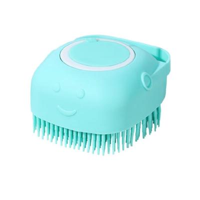 China Best Viable and Cheapest Pet Bath Brush Silicone Pet Hair Remover Self Cleaning Brush Pet Grooming Tool for sale