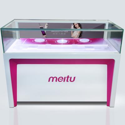 China Glass Cell Phone Sales Table Phone Store Display Counter Accessories Cell Phone Stores Counter Display Rack Retail Store Fixtures for sale