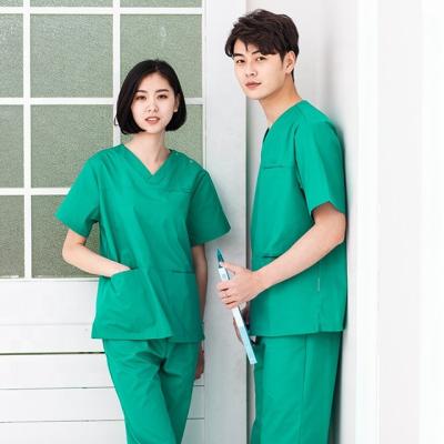 China Wholesale Breathable Short Sleeve Breathable Hospital Dental Care Medical Scrubs Set Uniforms 65% Polyester 35% Cotton Dental Scrubs for sale