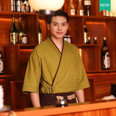 China Japanese Restaurant Chef Uniform Anti-wrinkle Japanese Restaurant Sushi Service Japanese Restaurant Uniform Kitchen Door Slant Flap for sale