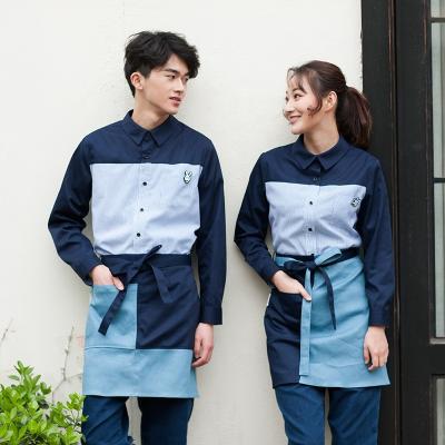 China Korean born hotel waiter 2019 dress shirt restaurant theme news coveralls beautiful drinks KTV with long sleeves for sale