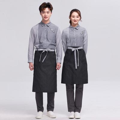 China Breathable FashionTheme restaurant wait staff coveralls KTV cafe work shirts uniform clothes for sale