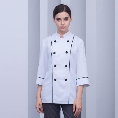 China New Breathable High End Bakers, Cooks, Desserts, Bakery, Work Wear, Cross White Women for sale