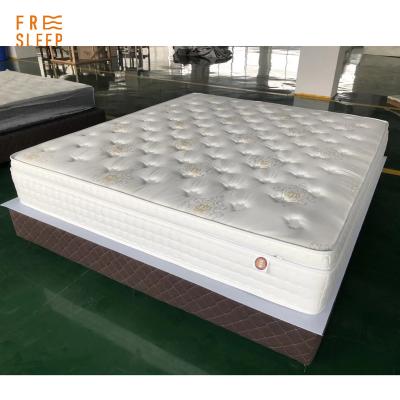 China Luxury Five Star Large Hypoallergenic Hotel Latex Mattress Pocket Spring Silk Canvas Cover With Zipper for sale