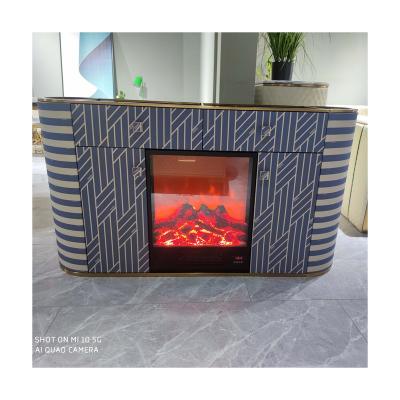 China New Design Rock Slab Modern Italian Marble Cabinet Light Luxury Simple Modern Led Fireplace Storage Cabinet With Drawers for sale