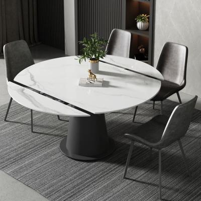 China New Home Dining Table 2021 Small Round Simple Modern Foldable Expandable Apartment Rectangular Dining Table for sale