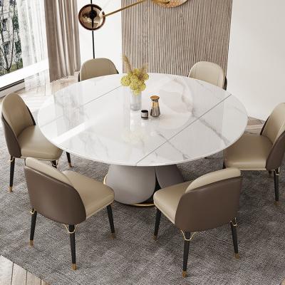 China Foldable Modern Lightweight Luxury Dining Table Can Be Raised And Rectangular Round Folded Double Function Dining Table for sale