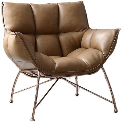 China Modern Industrial Style Leather Armchair Brown Relax Durable Recliner Leisure Chair Living Room Chair for sale