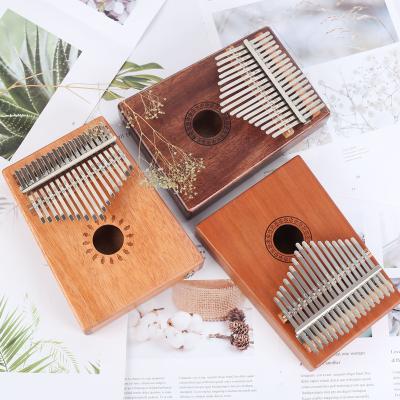 China Playable paisen sanza mbira finger piano calimba 17key inch diy cheap solid mahogany piano 17 key kalimba latest mini set on sale for sale