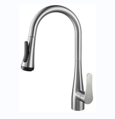 China SANIPRO Faucets High Quality Metered Chrome Kitchen Sink Faucet Brushed Flexible Kitchen Faucet Roll-Up Brass Kitchen Faucet for sale