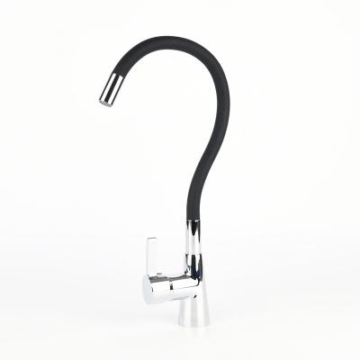 China Sanipro Silicon Body Faucets Low MOQ Lead Free Universal Rotating Kitchen Faucet High Quality Tube Black Flexible Brass Color Various for sale