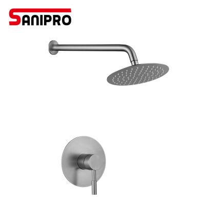 China Without Slide Bar Sanipro Modern Design Stainless Steel Shower Mixer Tap for sale