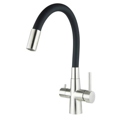 China Sanipro Contemporary Black SUS 304 Stainless Steel Kitchen Faucet for sale