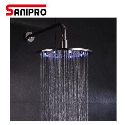 China With Diverter Sanipro Hot Selling 10 Inch Round LED Brass Shower Head for sale