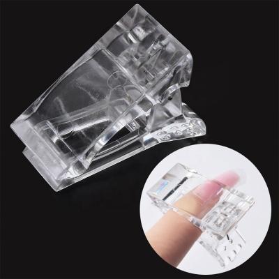 China Clear Nail Nipping Hot Transparent Nail Clip Plastic Pinch For Fix Acrylic Gel Polish Extension Tips Mold Quick Building Mold Manicure Tool for sale