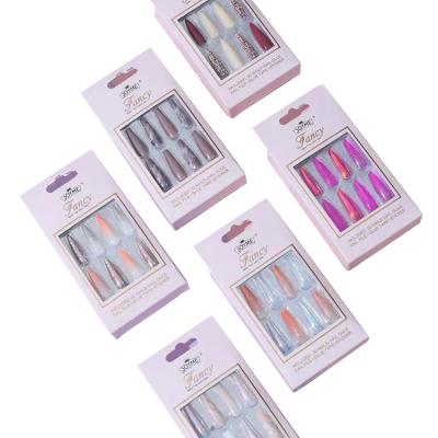 China Easy Apply European and American Style Acrylic Press On Nails 30 Pieces Nail Port Finishing Nail for sale